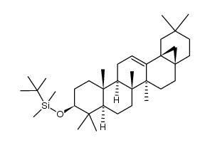 tert-butyl(((4aR,6aS,6bR,8aR,10S,12aR,12bR,14bS)-2,2,6a,6b,9,9,12a-heptamethyl-1,2,3,4,5,6,6a,6b,7,8,8a,9,10,11,12,12a,12b,13-octadecahydro-4a,14b-methanopicen-10-yl)oxy)dimethylsilane Structure