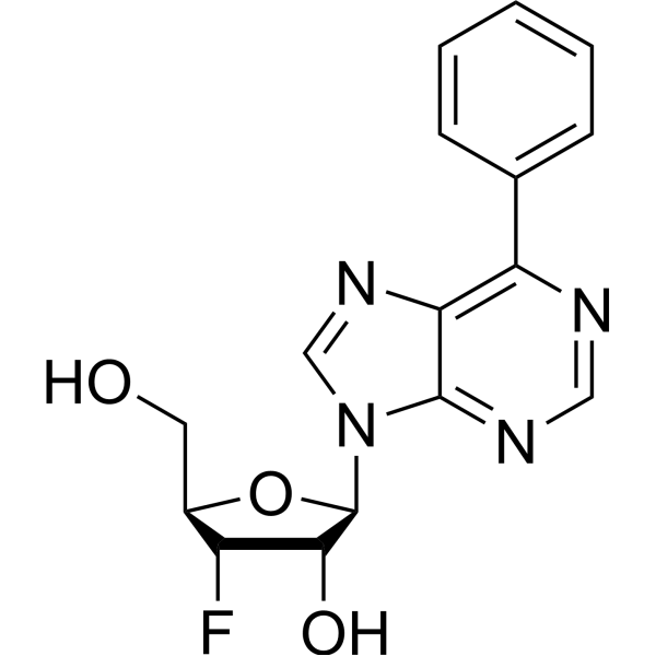 9-(3-Deoxy-3-fluoro-β-D-ribofuranosyl)-6-phenylpurine结构式