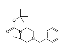 (S)-TERT-BUTYL 4-BENZYL-2-METHYLPIPERAZINE-1-CARBOXYLATE结构式
