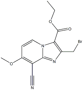 乙基 2-(溴甲基)-8-氰基-7-甲氧基咪唑并[1,2-A]吡啶-3-羧酸酯结构式