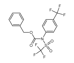 N-Benzyloxycarbonyl-N-trifluoromethylsulfonyl-4-trifluoromethylanilide结构式