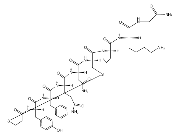 (Deamino-Cys1,Lys8)-Vasopressin trifluoroacetate salt结构式