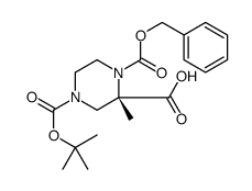 1,2,4-哌嗪三羧酸,4-(1,1-二甲基乙基)2-甲基1-(苯基甲基)酯,(2S)-结构式