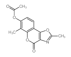 4H-[1]Benzopyrano[3,4-d]oxazol-4-one,7-(acetyloxy)-2,6-dimethyl-结构式
