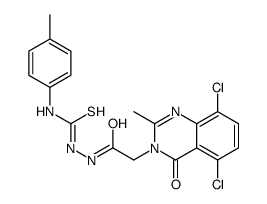 1-[[2-(5,8-dichloro-2-methyl-4-oxoquinazolin-3-yl)acetyl]amino]-3-(4-methylphenyl)thiourea Structure
