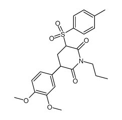 3-(3,4-dimethoxyphenyl)-5-[(4-methylphenyl)sulfonyl]-1-propylpiperidine-2,6-dione结构式