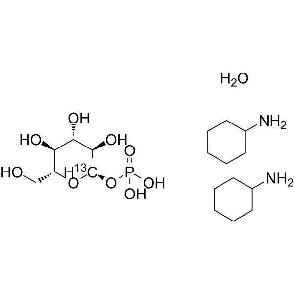 α-D-[1-13C]吡喃葡萄糖基1-磷酸酯(二环己基铵盐,一水合物)结构式
