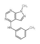 1H-Pyrazolo[3,4-d]pyrimidin-4-amine,1-methyl-N-(3-methylphenyl)- Structure