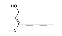 (E)-3-methylsulfanyl-oct-2-ene-4,6-diyn-1-ol结构式