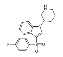3-(4-fluorophenyl)sulfonyl-1-piperidin-3-ylindole结构式