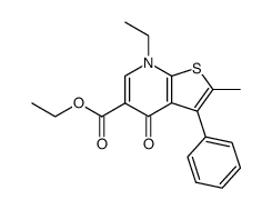 7-ethyl-2-methyl-4-oxo-3-phenyl-4,7-dihydro-thieno[2,3-b]pyridine-5-carboxylic acid ethyl ester Structure