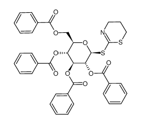 5,6-dihydro-4H-1,3-thiazin-2-yl 2,3,4,6-tetra-O-benzoyl-1-thio-β-D-glucopyranoside Structure