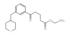 ETHYL 5-OXO-5-[3-(THIOMORPHOLINOMETHYL)PHENYL]VALERATE结构式