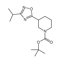 1-Boc-3-(3-异丙基-1,2,4-噁二唑-5-基)哌啶结构式