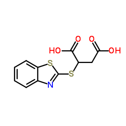 Butanedioic acid, (2-benzothiazolylthio)- Structure