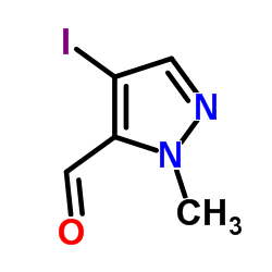 4-Iodo-1-methyl-1H-pyrazole-5-carbaldehyde structure