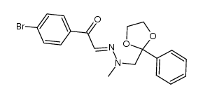 (E)-1-(4-bromophenyl)-2-(2-methyl-2-((2-phenyl-1,3-dioxolan-2-yl)methyl)hydrazono)ethanone结构式