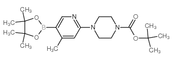 2-(4-Boc-哌嗪-1-基)-4-甲基吡啶-5-硼酸频那醇酯结构式