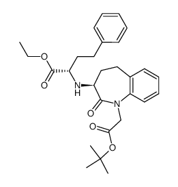 (2S,3'S)-2-(1-tert-butoxycarbonylmethyl-2-oxo-2,3,4,5-tetrahydro-1H-benzo[b]azepin-3-ylamino)-4-phenylbutyric acid ethyl ester Structure