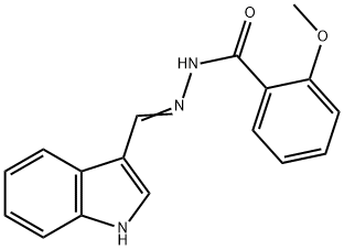 2-methoxybenzoic (3-indolylmethylene)hydrazide结构式