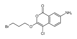 7-amino-3-(3-bromopropoxy)-4-chloroisochromen-1-one结构式
