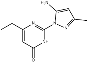 2-(5-氨基-3-甲基-1H-吡唑-1-基)-6-乙基嘧啶-4(3H)-酮结构式