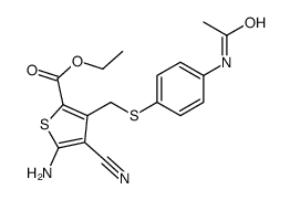 3-[[4-(乙酰氨基)苯基]硫甲基]-5-氨基-4-氰基-2-噻吩甲酸乙酯结构式