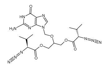 2-(2-amino-1,6-dihydro-6-oxopurin-9-yl)methoxy-1,3-bis-1'-propyl-(2'S)-azido-3'-methylbutanoate结构式