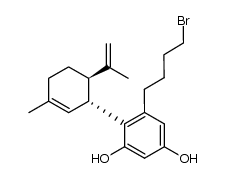 5-(4-bromobutyl)-4-[(1R,6R)-3-methyl-6-(1-methylethenyl)-2-cyclohexen-1-yl]-1,3-benzenediol Structure