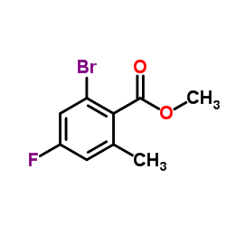2-溴-4-氟-6-甲基苯甲酸甲酯结构式