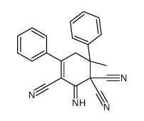 2-imino-6-methyl-4,6-diphenylcyclohex-3-ene-1,1,3-tricarbonitrile结构式
