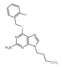 9H-Purin-2-amine,9-butyl-6-[[(2-fluorophenyl)methyl]thio]-结构式