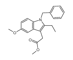 2-ethyl-5-methoxy-1-(phenylmethyl)-1H-indole-3-acetic acid methyl ester结构式