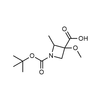 1-(Tert-butoxycarbonyl)-3-methoxy-2-methylazetidine-3-carboxylic acid Structure