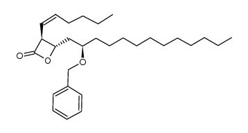 (3S,4S)-4-((R)-2-(benzyloxy)tridecyl)-3-((Z)-hex-1-en-1-yl)oxetan-2-one结构式