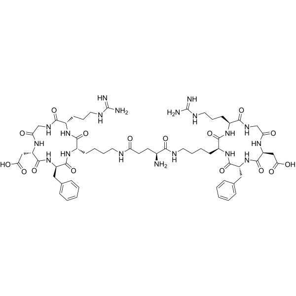 H-Glu[cyclo(-Arg-Gly-Asp-D-Phe-Lys)]-cyclo(-Arg-Gly-Asp-D-Phe-Lys) trifluoroacetate salt Structure