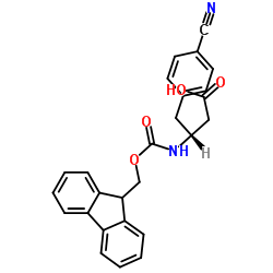 (R)-3-((((9H-芴-9-基)甲氧基)羰基)氨基)-4-(4-氰基苯基)丁酸结构式