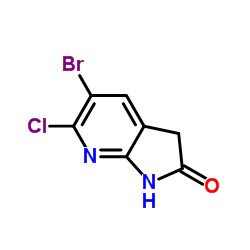 5-溴-6-氯-1,3-二氢-2H-吡咯并[2,3-b]吡啶-2-酮结构式