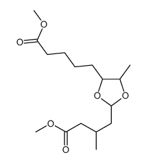 5-[2-(2-Methyl-4-methoxy-4-oxobutyl)-5-methyl-1,3-dioxolan-4-yl]pentanoic acid methyl ester结构式