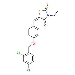 5-((4-[(2,4-DICHLOROBENZYL)OXY]PHENYL)METHYLENE)-3-ETHYL-2-THIOXO-1,3-THIAZOLAN-4-ONE Structure
