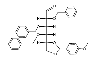 (2R,3S,4S)-2,3,4-tris(benzyloxy)-4-((4R)-2-(4-methoxyphenyl)-1,3-dioxolan-4-yl)butanal结构式