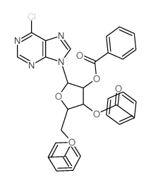 [3,4-dibenzoyloxy-5-(6-chloropurin-9-yl)oxolan-2-yl]methyl benzoate结构式