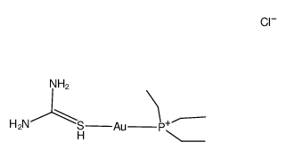 (thiourea-κS)(triethylphosphine)gold(I) chloride Structure