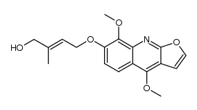 4-(4,8-dimethoxy-furo[2,3-b]quinolin-7-yloxy)-2-methyl-but-2-en-1-ol结构式
