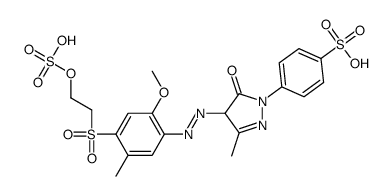 p-[4,5-dihydro-4-[[2-methoxy-5-methyl-4-[[2-(sulphooxy)ethyl]sulphonyl]phenyl]azo]-3-methyl-5-oxo-1H-pyrazol-1-yl]benzenesulphonic acid Structure