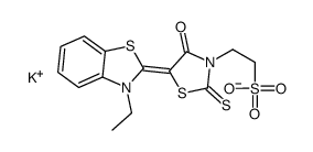 potassium 5-(3-ethylbenzothiazol-2(3H)-ylidene)-4-oxo-2-thioxothiazolidin-3-ethanesulphonate Structure