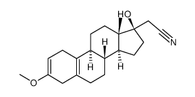 17α-Cyanomethyl-13β-methyl-3-methoxy-gona-2,5(10)-dien-17β-ol结构式