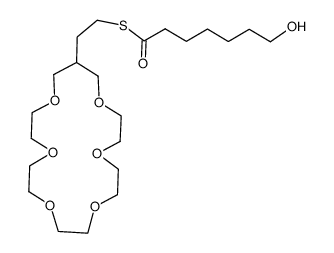 S-(2-(1,4,7,10,13,16-hexaoxacyclononadecan-18-yl)ethyl) 7-hydroxyheptanethioate结构式