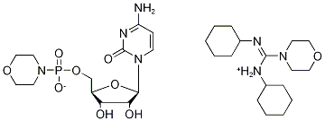 胞苷5'-磷酸吗啉酸酯N,N'-二环己基-4-吗啉羧酰亚胺结构式
