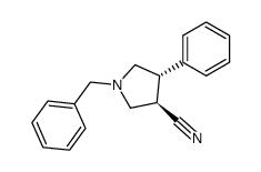 trans-4-phenyl-1-(phenylmethyl)-3-pyrrolidinecarbonitrile结构式
